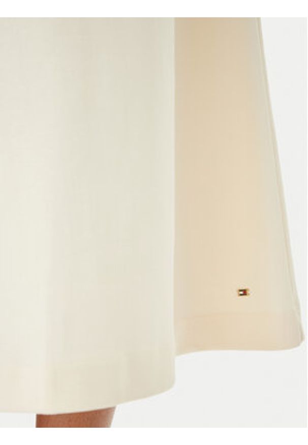 TOMMY HILFIGER - Tommy Hilfiger Spódnica midi WW0WW47886 Écru Regular Fit. Kolor: kremowy. Materiał: bawełna