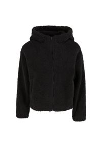 Krótkie polarowe bluzy z kapturem dla kobiet Urban Classics Sherpa. Typ kołnierza: kaptur. Kolor: czarny. Materiał: polar. Długość: krótkie #1