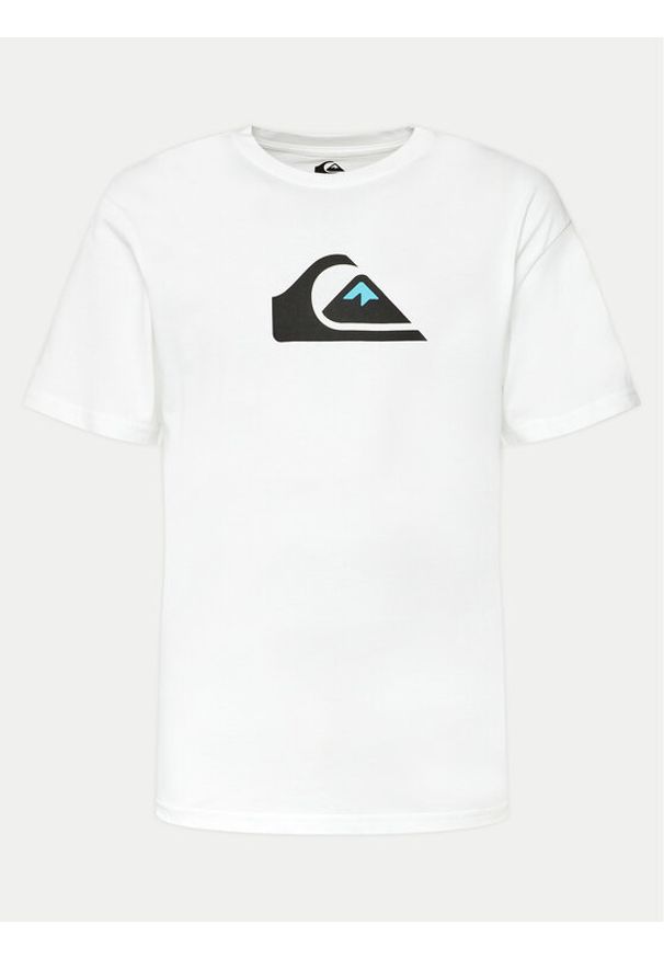 Quiksilver T-Shirt Complogo EQYZT07658 Biały Regular Fit. Kolor: biały. Materiał: bawełna