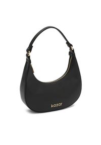 Kazar - Czarna skórzana torebka w kształcie półksiężyca. Kolor: czarny. Materiał: skórzane. Rozmiar: małe. Rodzaj torebki: na ramię #6