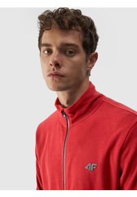 4f - 4F Polar regular ze stójką męski - czerwony XL. Typ kołnierza: kołnierzyk stójkowy. Kolor: czerwony. Materiał: polar. Wzór: gładki. Sezon: zima. Sport: snowboard, narciarstwo, wspinaczka, turystyka piesza #2