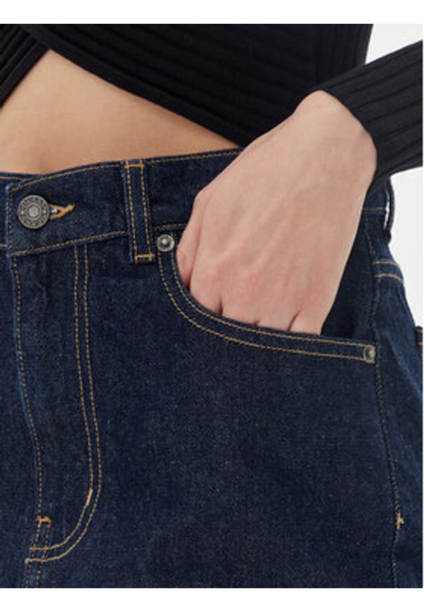 Guess Jeans Spódnica jeansowa W5YD0Q D5M4C Granatowy Regular Fit. Kolor: niebieski. Materiał: bawełna