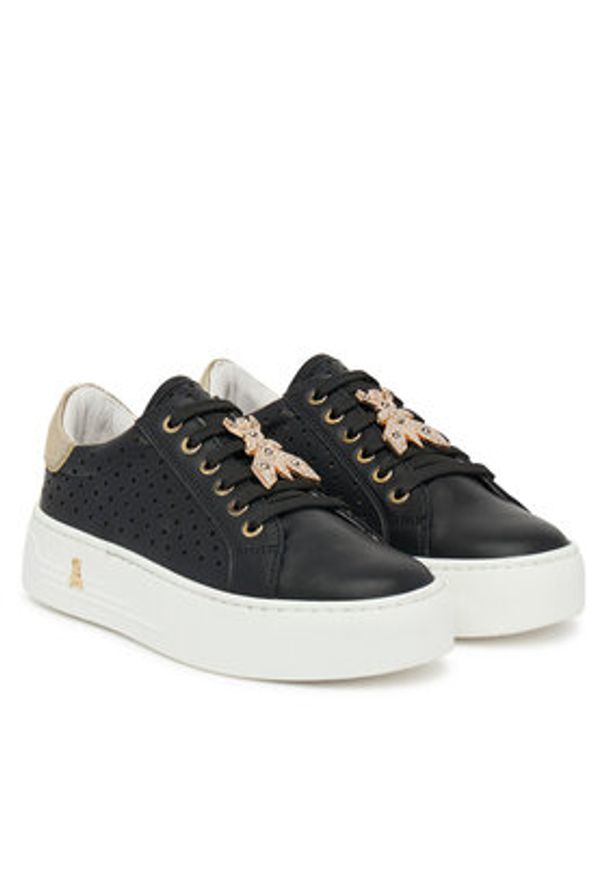 Patrizia Pepe Sneakersy PPJ306 31 Czarny. Kolor: czarny. Materiał: skóra