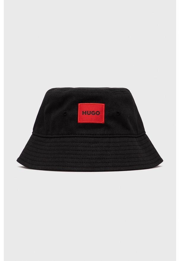 Hugo - HUGO kapelusz bawełniany 50467459 kolor czarny bawełniany. Kolor: czarny. Materiał: bawełna