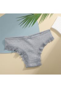 Intica - Figi z paseczkami i koronką na co dzień i okazje Vladena. Kolor: szary. Materiał: koronka. Wzór: koronka