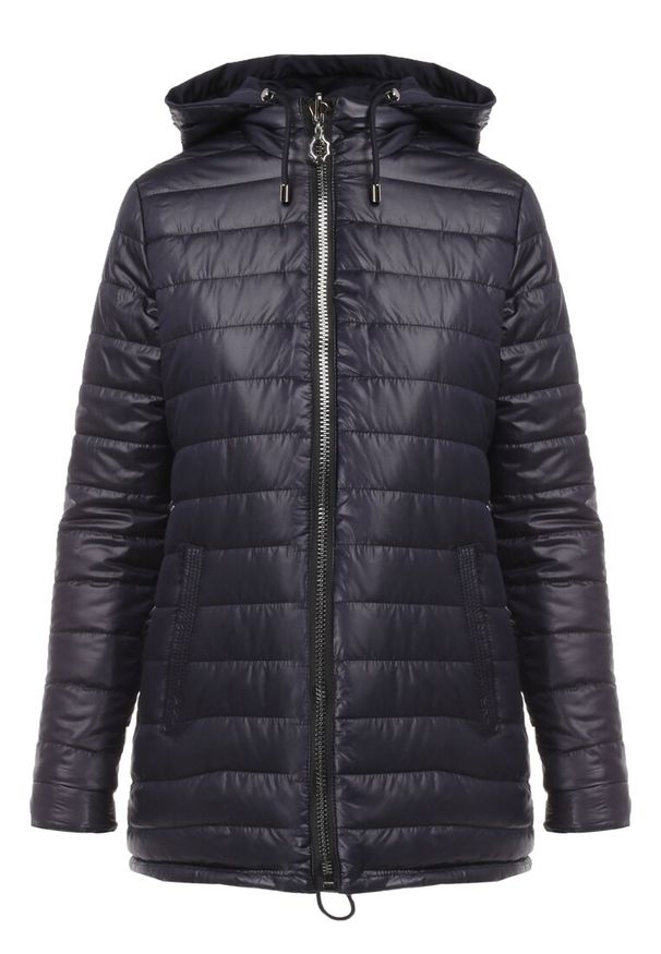 Born2be - Granatowa Kurtka Dwustronna Amathonia. Kolor: niebieski. Styl: elegancki