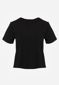 Renee - Czarny Casualowy T-shirt z Bawełny Nealiara. Okazja: na co dzień. Kolor: czarny. Materiał: bawełna. Wzór: aplikacja. Styl: casual #5