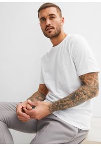 bonprix - T-shirt (2 szt.), z czystej bawełny organicznej. Kolor: biały. Materiał: bawełna