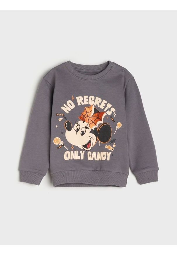 Sinsay - Bluza Myszka Minnie - szary. Kolor: szary. Długość rękawa: długi rękaw. Długość: długie. Wzór: motyw z bajki