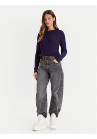 Tommy Jeans Sweter Cable Essential DW0DW22165 Fioletowy Regular Fit. Kolor: fioletowy. Materiał: bawełna #5