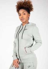 GORILLA WEAR - Bluza fitness damska Gorilla Wear Pixley Zipped Hoodie. Typ kołnierza: kaptur. Kolor: zielony. Sport: fitness