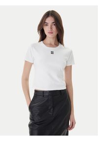 Hugo T-Shirt Delanor 50512000 Biały Slim Fit. Kolor: biały. Materiał: bawełna #1