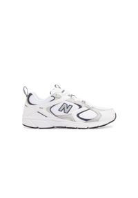 Buty lekkie wygodne białe sportowe sneakersy męskie New Balance. Kolor: biały, szary, wielokolorowy. Materiał: syntetyk. Szerokość cholewki: normalna
