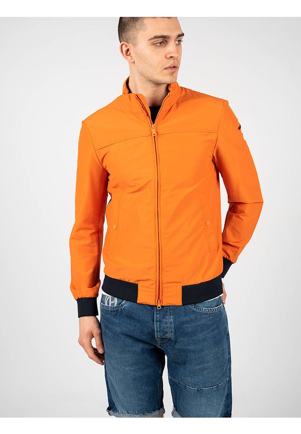 Geox Kurtka "Vincit Bomber" | M2520D T2473 | Mężczyzna | Pomarańczowy. Okazja: na co dzień. Typ kołnierza: kołnierzyk stójkowy. Kolor: pomarańczowy. Materiał: bawełna, poliamid. Styl: casual