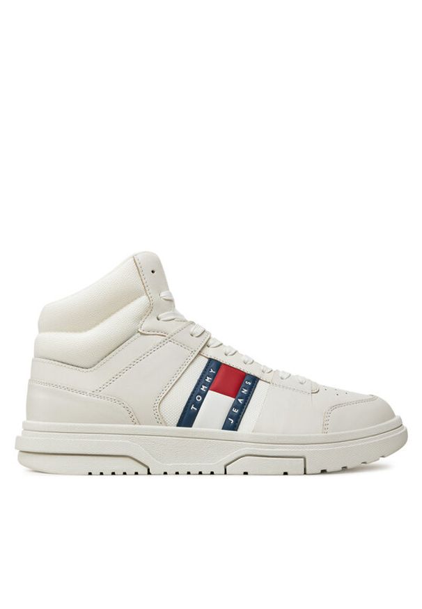 Tommy Jeans Sneakersy The Brooklyn Mix Mat Mid EM0EM01458 Biały. Kolor: biały. Materiał: skóra