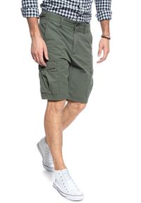 Lee - MĘSKIE SZORTY MATERIAŁOWE LEE FATIGUE SHORTS KHAKI L73BCJ14. Kolor: brązowy, zielony. Materiał: materiał