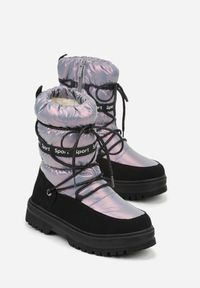 Born2be - Fioletowe Pikowane Śniegowce z Oryginalnym Wiązaniem Zetilde. Okazja: na spacer, na uczelnię, na co dzień. Kolor: fioletowy. Materiał: dresówka. Styl: elegancki, casual, sportowy #2