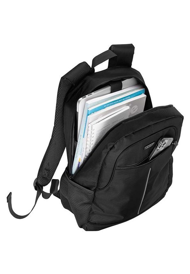 TRACER - Plecak Tracer City Carrier 15.6'' czarny. Kolor: czarny. Materiał: materiał. Wzór: paski. Styl: casual