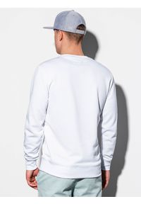 Ombre Clothing - Bluza męska bez kaptura B978 - biała - XXL. Okazja: na co dzień. Typ kołnierza: bez kaptura. Kolor: biały. Materiał: bawełna, poliester, materiał. Styl: casual, klasyczny #3