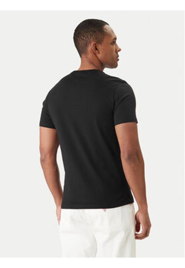 Guess Jeans T-Shirt M6GIB4 K8HM0 Czarny Slim Fit. Kolor: czarny. Materiał: bawełna