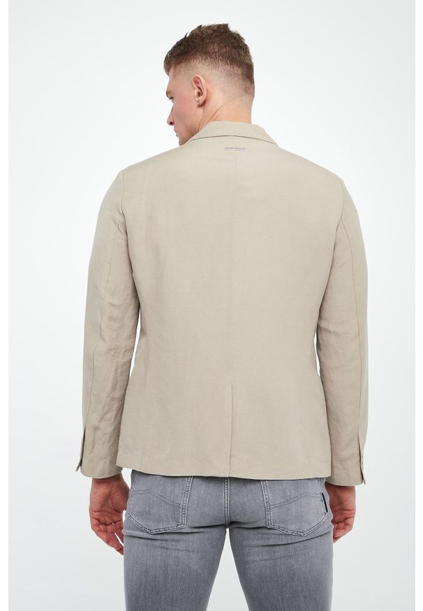 Armani Exchange - Marynarka męska jednorzędowa lniana ARMANI EXCHANGE. Materiał: len