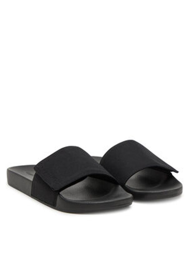 Calvin Klein Klapki Adj Pool Slide Canvas Logo HM0HM01749 Czarny. Kolor: czarny. Materiał: materiał