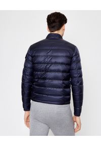 MONCLER - Granatowa kurtka Agay. Kolor: niebieski. Materiał: jeans. Długość rękawa: długi rękaw. Długość: długie. Wzór: aplikacja. Styl: klasyczny, sportowy #4