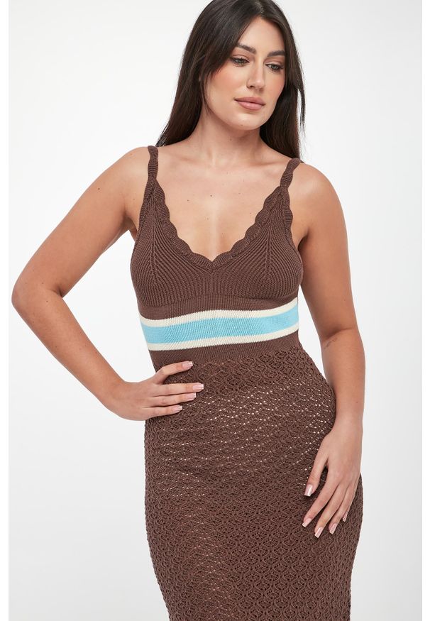 Ermanno Firenze - Sukienka ażurowa midi ERMANNO FIRENZE. Wzór: ażurowy. Długość: midi