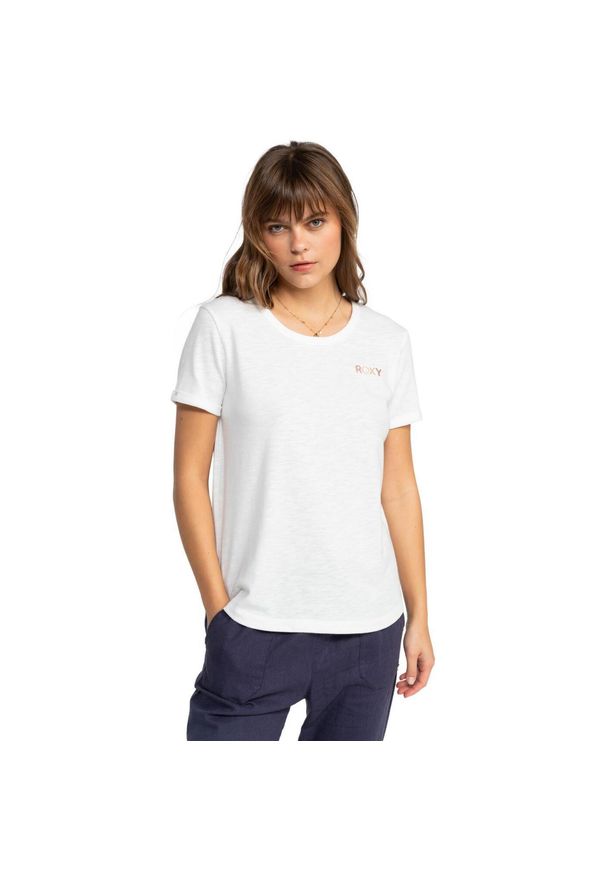 Roxy - Koszulka dla Kobiety SATURDAZE Biały. Kolor: biały. Materiał: poliester, bawełna. Wzór: nadruk