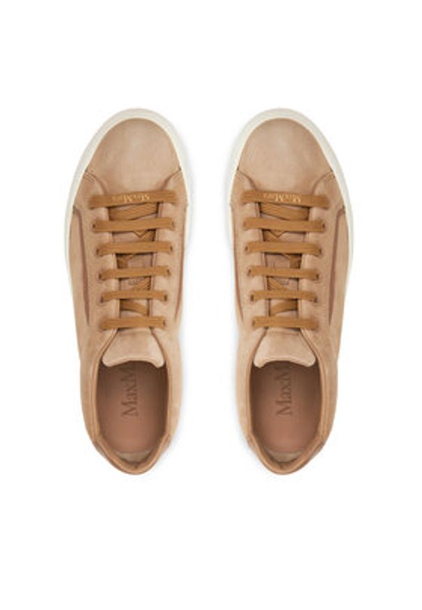 Max Mara Sneakersy 2514761011650 Brązowy. Kolor: brązowy. Materiał: skóra