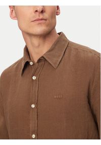 BOSS Koszula Relegant 50567579 Zielony Regular Fit. Kolor: zielony. Materiał: len #4