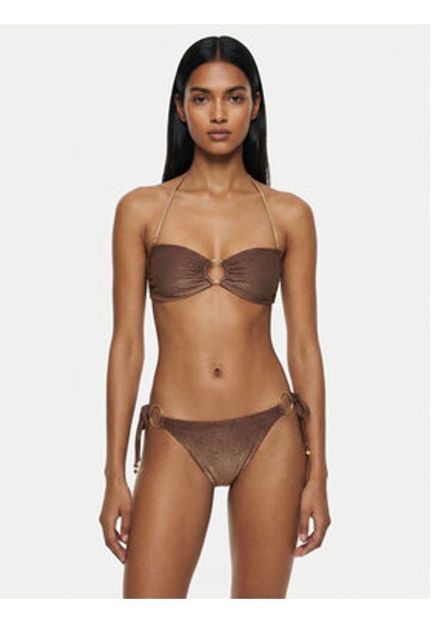 Guess Dół od bikini E6GO08 KF600 Brązowy. Kolor: brązowy. Materiał: syntetyk