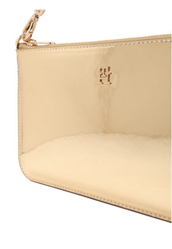 TOMMY HILFIGER - Tommy Hilfiger Torebka Th Icon Chain Shoulder Pouch Met AW0AW18219 Złoty. Kolor: złoty. Materiał: skórzane