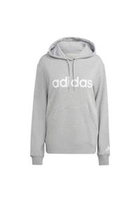 Adidas - Bluza z kapturem Essentials Linear. Typ kołnierza: kaptur. Kolor: biały, wielokolorowy, szary