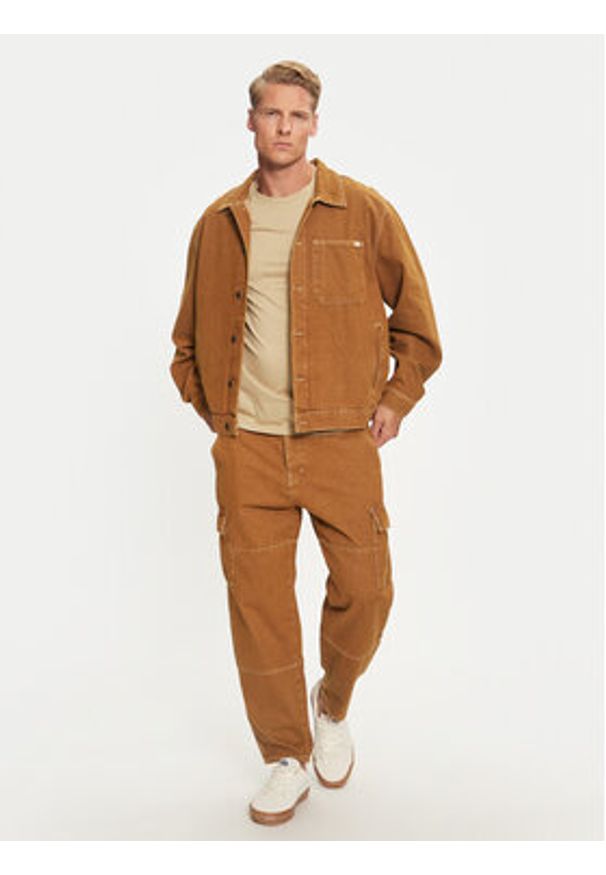 Mustang Kurtka jeansowa Monowi 1015543 Brązowy Loose Fit. Kolor: brązowy. Materiał: bawełna