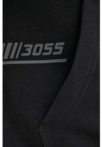 BOSS Orange - Boss Orange bluza męska kolor czarny z kapturem z nadrukiem. Typ kołnierza: kaptur. Kolor: czarny. Materiał: bawełna. Długość rękawa: długi rękaw. Długość: długie. Wzór: nadruk #4