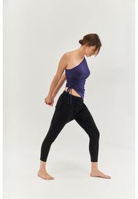 MOONHOLI - Koszulka do jogi Moonholi One Shoulder String na jedno ramię. Kolor: niebieski. Sport: joga i pilates