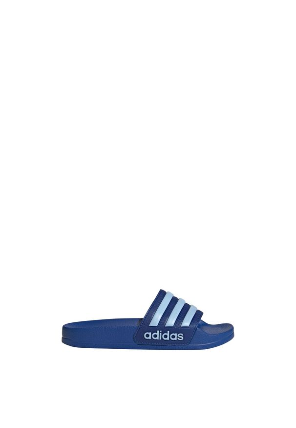 Adidas - Klapki Adilette Shower. Kolor: niebieski. Styl: sportowy