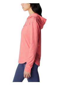 columbia - Bluza damska Columbia Sun Trek z kapturem. Typ kołnierza: kaptur. Kolor: czerwony. Materiał: elastan, poliester, bawełna. Sezon: lato. Sport: turystyka piesza, kolarstwo
