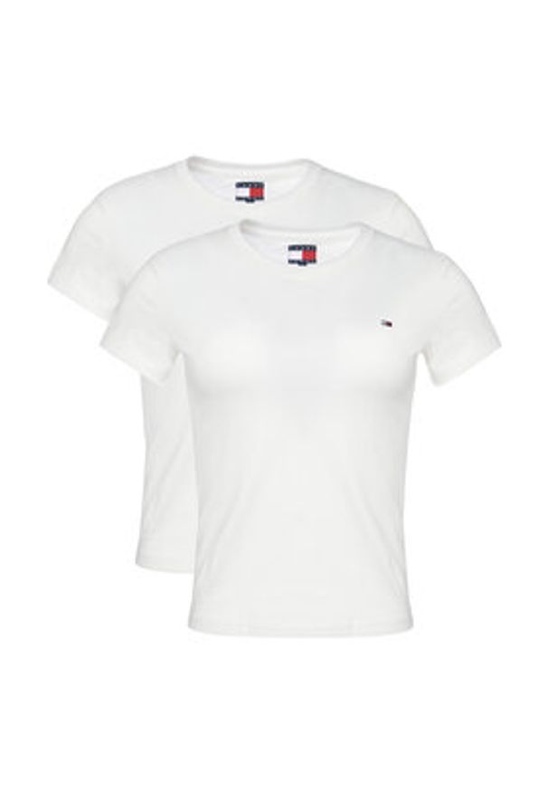 Tommy Jeans Komplet t-shirtów DW0DW21366 Biały Slim Fit. Kolor: biały. Materiał: bawełna