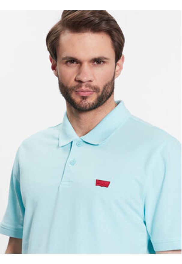 Levi's® Polo Housemark A4842-0019 Niebieski Slim Fit. Typ kołnierza: polo. Kolor: niebieski. Materiał: bawełna