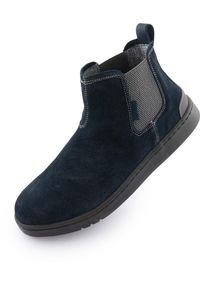 WOW - Eleganckie niebieskie skórzane buty męskie - Woz David 202, rozmiar 44. Kolor: niebieski. Materiał: skóra ekologiczna