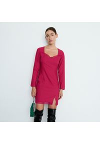 Reserved - Sukienka z wiskozą - Różowy. Kolor: różowy. Materiał: wiskoza #1