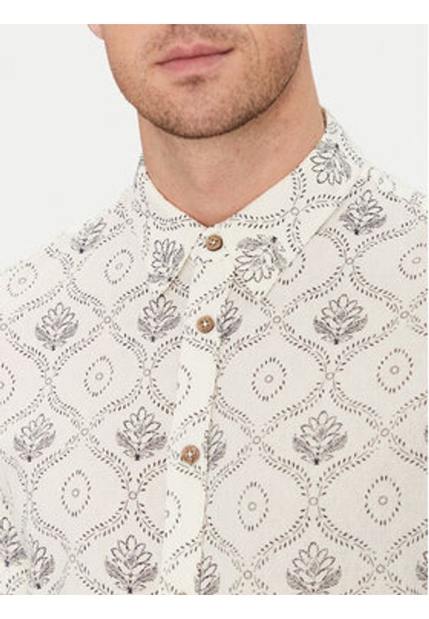 INDICODE Koszula Haiko 20-529 Beżowy Slim Fit. Kolor: beżowy. Materiał: bawełna