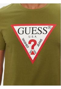 Guess T-Shirt Logo M2YI71 I3Z14 Zielony Slim Fit. Kolor: zielony. Materiał: bawełna