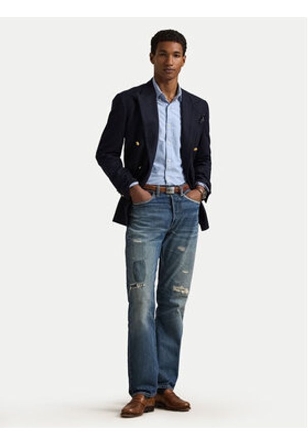 Polo Ralph Lauren Koszula Core Replen 710549084 Błękitny Slim Fit. Typ kołnierza: polo. Kolor: niebieski. Materiał: bawełna