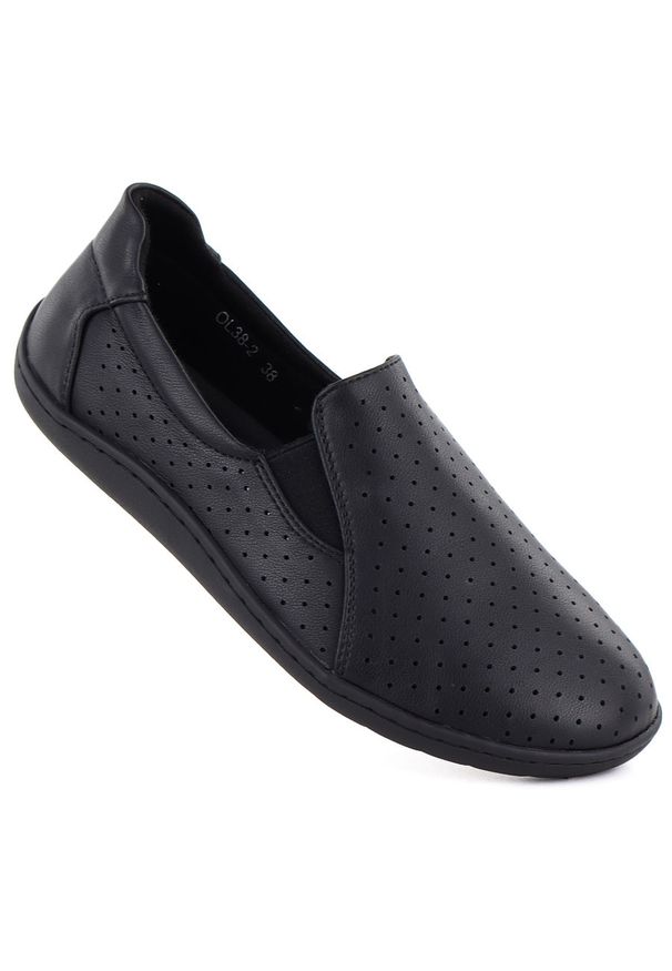 Skórzane półbuty damskie barefoot ażurowe M.Daszyński OL38-2. Materiał: skóra. Wzór: ażurowy