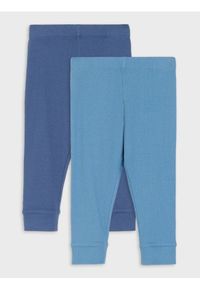 Sinsay - Prążkowane legginsy 2 pack - niebieski. Kolor: niebieski. Materiał: prążkowany #1