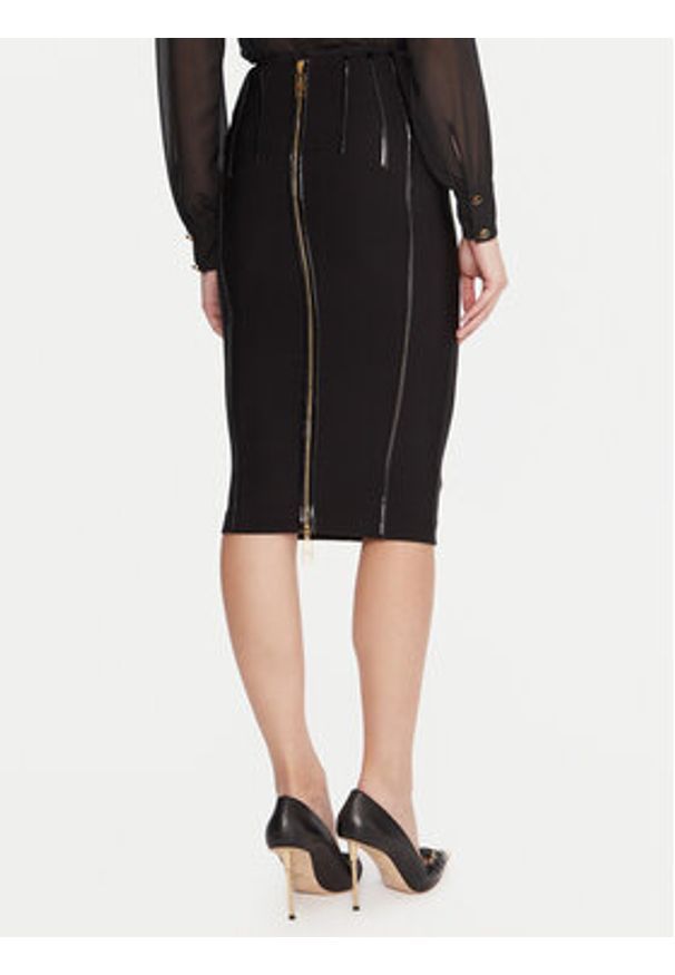 Elisabetta Franchi Spódnica ołówkowa GO-124-57E2-V460 Czarny Slim Fit. Kolor: czarny. Materiał: syntetyk