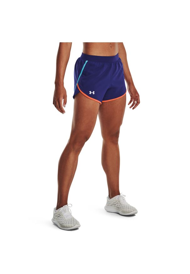 Under Armour - Spodenki treningowe damskie UNDER ARMOUR UA FLY BY 2.0 SHORT. Kolor: niebieski. Sport: turystyka piesza